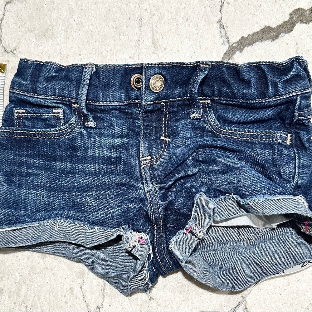 Abercrombie Kids Dark Blue Denim Shorts Size 5/6 adjustable waist
